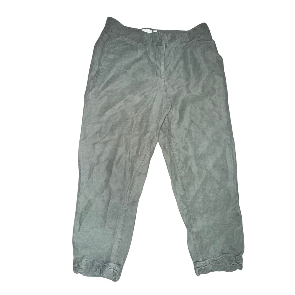 Wilfred Olive‎ Green Linen Blend Cropped Pleated Pants Size 0